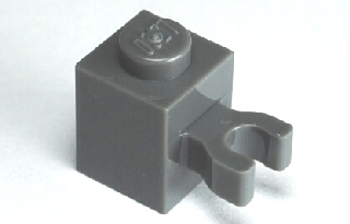 Brick, Modified 1 x 1 with Open U Clip (Vertical Grip) - Solid Stud 30241 (60475)